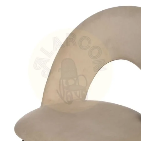 Silla beige tapizada en tejido con patas de hierro y asiento en DM 49x60x81cm - Ixia - 611789IX - foto-secundaria-4