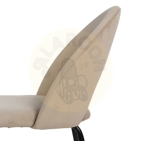 Silla beige tapizada en tejido con patas de hierro y asiento en DM 49x60x81cm - Ixia - 611789IX - foto-secundaria-6