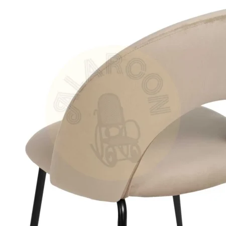 Silla beige tapizada en tejido con patas de hierro y asiento en DM 49x60x81cm - Ixia - 611789IX - foto-secundaria-8