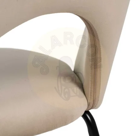 Silla beige tapizada en tejido con patas de hierro y asiento en DM 49x60x81cm - Ixia - 611789IX - foto-secundaria-9