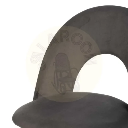 Silla tapizada en tejido poliéster taupe asiento en DM patas de hierro 49x60x81cm - Ixia - 611790IX - foto-secundaria-4