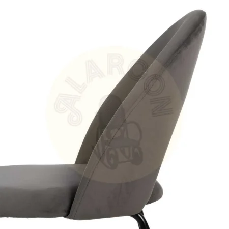 Silla tapizada en tejido poliéster taupe asiento en DM patas de hierro 49x60x81cm - Ixia - 611790IX - foto-secundaria-6