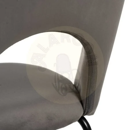 Silla tapizada en tejido poliéster taupe asiento en DM patas de hierro 49x60x81cm - Ixia - 611790IX - foto-secundaria-9