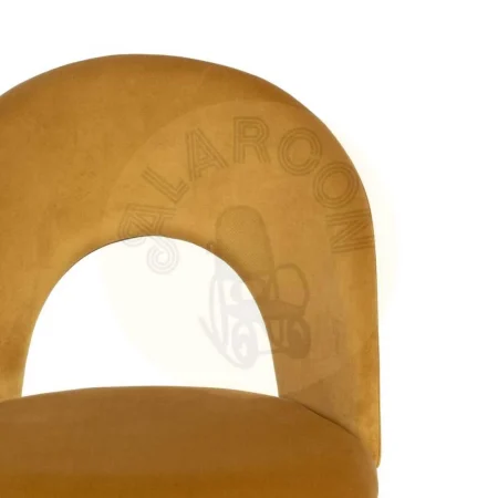 Silla ocre tapizada en tejido con asiento en DM y patas metálicas 49x60x81cm - Ixia - 611791IX - foto-secundaria-3