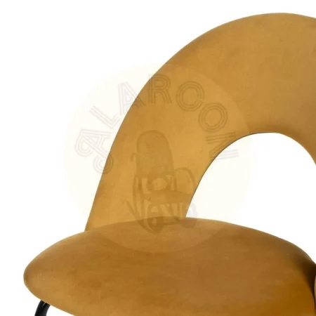 Silla ocre tapizada en tejido con asiento en DM y patas metálicas 49x60x81cm - Ixia - 611791IX - foto-secundaria-4