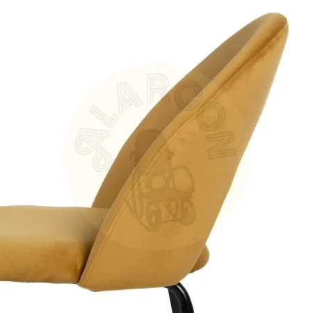 Silla ocre tapizada en tejido con asiento en DM y patas metálicas 49x60x81cm - Ixia - 611791IX - foto-secundaria-6