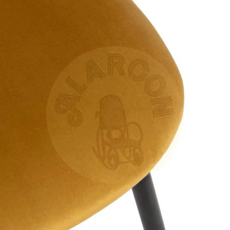 Silla ocre tapizada en tejido con asiento en DM y patas metálicas 49x60x81cm - Ixia - 611791IX - foto-secundaria-7