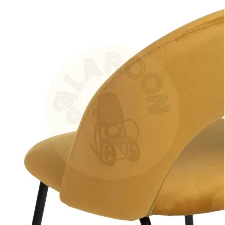 Silla ocre tapizada en tejido con asiento en DM y patas metálicas 49x60x81cm - Ixia - 611791IX - foto-secundaria-8