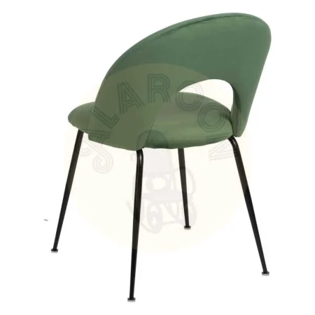 Silla tapizada verde en tejido con asiento en DM relleno de espuma y patas de metal 49x60x81cm - Ixia - 611792IX - foto-secundaria-2