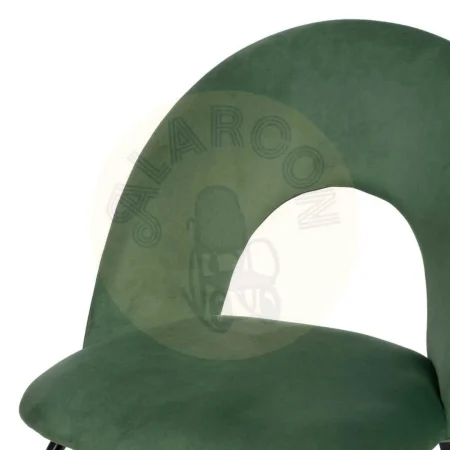 Silla tapizada verde en tejido con asiento en DM relleno de espuma y patas de metal 49x60x81cm - Ixia - 611792IX - foto-secundaria-4
