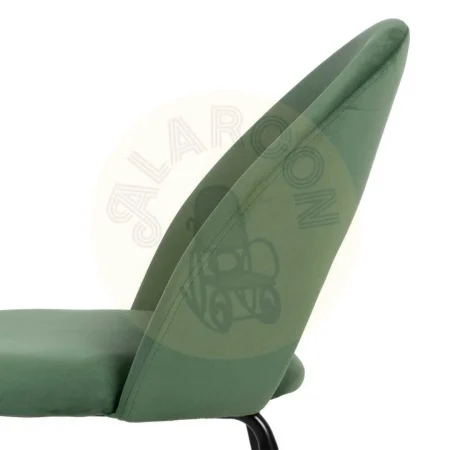 Silla tapizada verde en tejido con asiento en DM relleno de espuma y patas de metal 49x60x81cm - Ixia - 611792IX - foto-secundaria-6