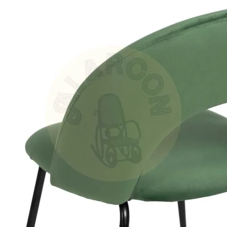 Silla tapizada verde en tejido con asiento en DM relleno de espuma y patas de metal 49x60x81cm - Ixia - 611792IX - foto-secundaria-8