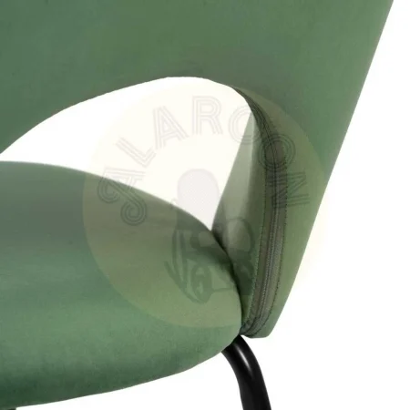 Silla tapizada verde en tejido con asiento en DM relleno de espuma y patas de metal 49x60x81cm - Ixia - 611792IX - foto-secundaria-9