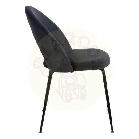 Silla tapizada en tejido azul con patas de metal estilo contract 49x60x81cm - Ixia - 611793IX - foto-secundaria-1