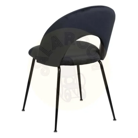 Silla tapizada en tejido azul con patas de metal estilo contract 49x60x81cm - Ixia - 611793IX - foto-secundaria-2