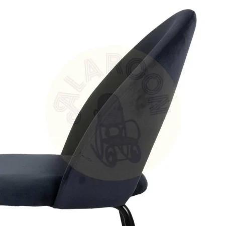 Silla tapizada en tejido azul con patas de metal estilo contract 49x60x81cm - Ixia - 611793IX - foto-secundaria-6