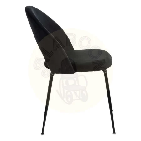 Silla tapizada en tejido negro con patas metálicas contract 49x60x81cm - Ixia - 611794IX - foto-secundaria-1