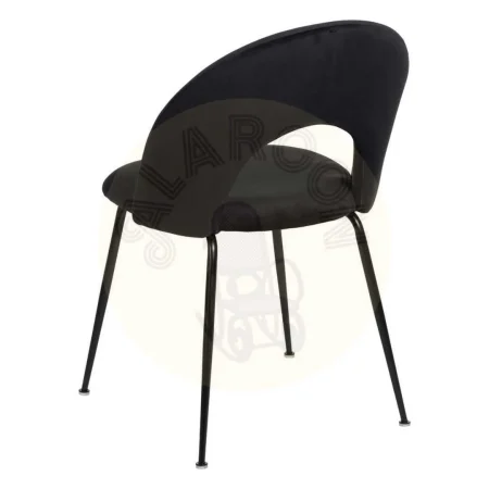 Silla tapizada en tejido negro con patas metálicas contract 49x60x81cm - Ixia - 611794IX - foto-secundaria-2