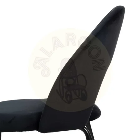 Silla tapizada en tejido negro con patas metálicas contract 49x60x81cm - Ixia - 611794IX - foto-secundaria-6