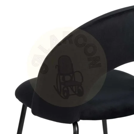 Silla tapizada en tejido negro con patas metálicas contract 49x60x81cm - Ixia - 611794IX - foto-secundaria-8