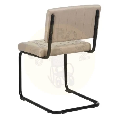 Silla beige tapizada en tejido con asiento en DM y patas metálicas 48x56x82cm - Ixia - 611795IX - foto-secundaria-2