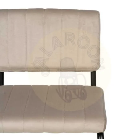 Silla beige tapizada en tejido con asiento en DM y patas metálicas 48x56x82cm - Ixia - 611795IX - foto-secundaria-3