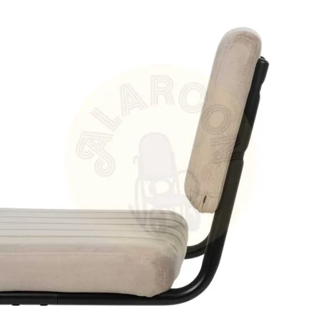 Silla beige tapizada en tejido con asiento en DM y patas metálicas 48x56x82cm - Ixia - 611795IX - foto-secundaria-5