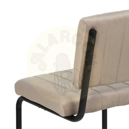 Silla beige tapizada en tejido con asiento en DM y patas metálicas 48x56x82cm - Ixia - 611795IX - foto-secundaria-6