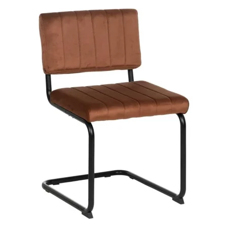 Silla terracota en tejido con patas de hierro y asiento en DM 48x56x82cm - Ixia - 611798IX - foto-blanco