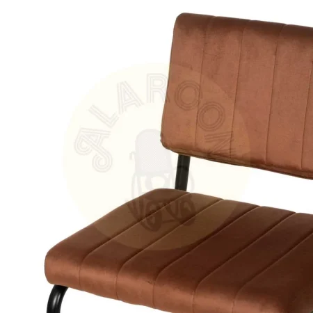 Silla terracota en tejido con patas de hierro y asiento en DM 48x56x82cm - Ixia - 611798IX - foto-secundaria-4
