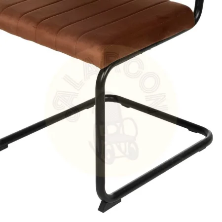 Silla terracota en tejido con patas de hierro y asiento en DM 48x56x82cm - Ixia - 611798IX - foto-secundaria-8