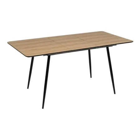 Mesa extensible natural en DM con patas de hierro para salón 120x80x75cm - Ixia - 611805IX - foto-blanco
