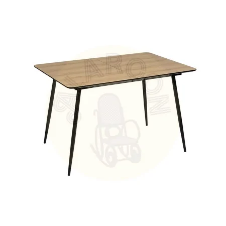 Mesa extensible natural en DM con patas de hierro para salón 120x80x75cm - Ixia - 611805IX - foto-secundaria-1