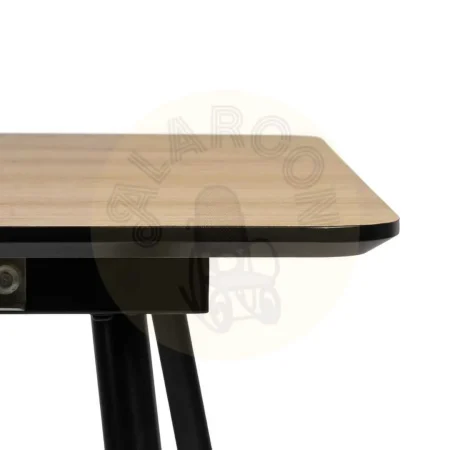 Mesa extensible natural en DM con patas de hierro para salón 120x80x75cm - Ixia - 611805IX - foto-secundaria-4