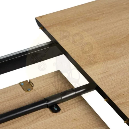Mesa extensible natural en DM con patas de hierro para salón 120x80x75cm - Ixia - 611805IX - foto-secundaria-6