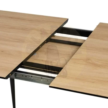 Mesa extensible natural en DM con patas de hierro para salón 120x80x75cm - Ixia - 611805IX - foto-secundaria-7