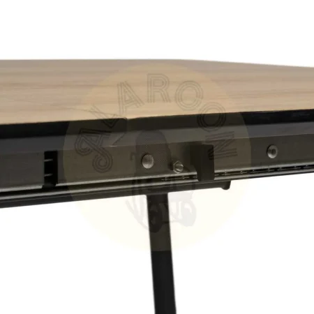 Mesa extensible natural en DM con patas de hierro para salón 120x80x75cm - Ixia - 611805IX - foto-secundaria-8