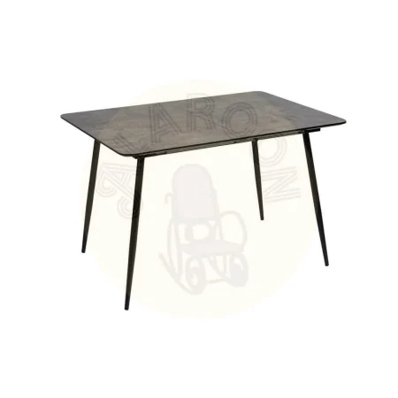 Mesa extensible gris con tablero en DM y patas de hierro 120x80x75cm - Ixia - 611806IX - foto-secundaria-1