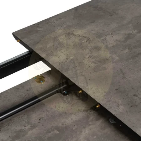 Mesa extensible gris con tablero en DM y patas de hierro 120x80x75cm - Ixia - 611806IX - foto-secundaria-6