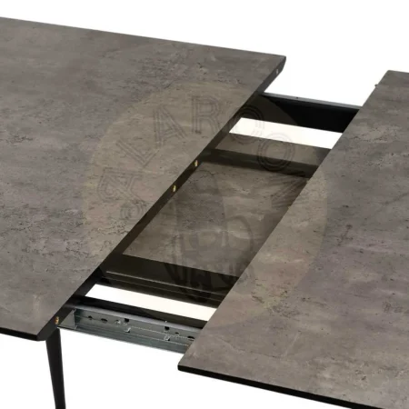 Mesa extensible gris con tablero en DM y patas de hierro 120x80x75cm - Ixia - 611806IX - foto-secundaria-7