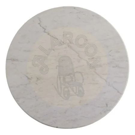Mesa de centro blanco y marrón en mármol y madera de mango 80x80x49cm - Ixia - 612086IX - foto-secundaria-6