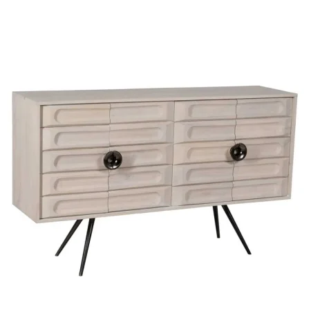 Aparador blanco rozado en madera de mango y hierro - Ixia 152x41x92cm - Ixia - 612091IX - foto-blanco