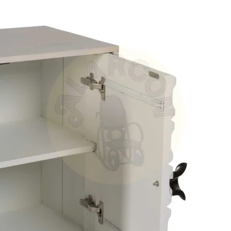 Aparador blanco rozado en madera de mango y hierro - Ixia 152x41x92cm - Ixia - 612091IX - foto-secundaria-3