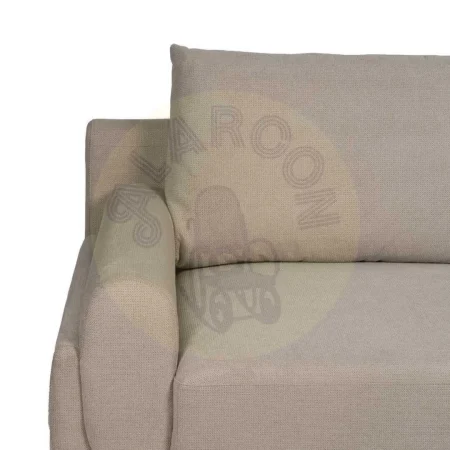 Sofá 3 plazas en tejido taupe con estructura metálica y 2 cojines desenfundables 216x86x90cm - Ixia - 612097IX - foto-secundaria-3