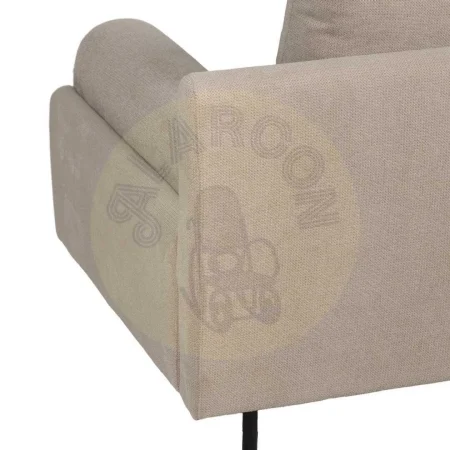 Sofá 3 plazas en tejido taupe con estructura metálica y 2 cojines desenfundables 216x86x90cm - Ixia - 612097IX - foto-secundaria-9