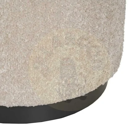 Puf beige tapizado en tejido con estructura metálica para salón 41x41x44cm - Ixia - 612102IX - foto-secundaria-4