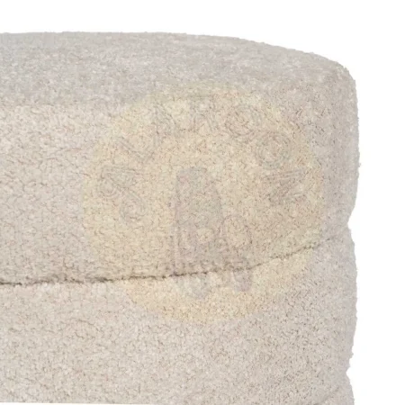 Puf beige tapizado en tejido poliéster con espuma y estructura en madera contrachapada 42x42x46cm - Ixia - 612104IX - foto-secundaria-3