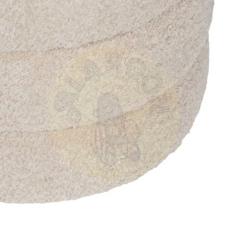 Puf beige tapizado en tejido poliéster con espuma y estructura en madera contrachapada 42x42x46cm - Ixia - 612104IX - foto-secundaria-4