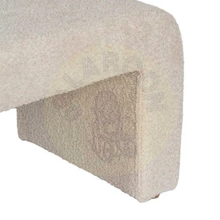 Taburete beige tapizado en tejido con estructura de madera 67x48x47cm - Ixia - 612106IX - foto-secundaria-3