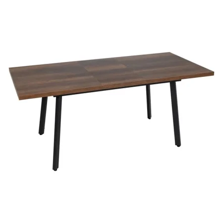 Mesa extensible marrón metal y madera 138x85x76cm - Ixia - 612140IX - foto-blanco